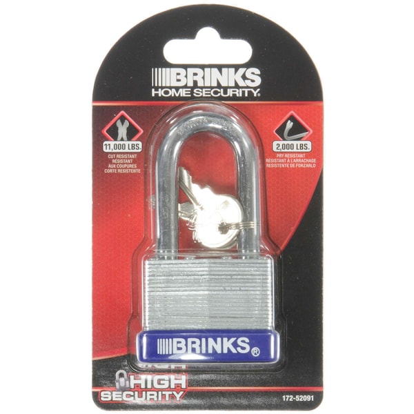 Brinks Keyed Different Padlock Laminated Steel 50mm High Security Long SHKL 172-52091 - main